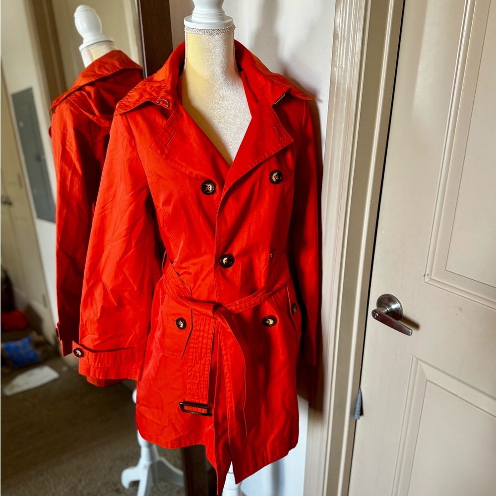 Michael Kors Vibrant Orange Trench Coat